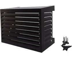QVENTI - cache climatiseur unité extérieur - airco cover - cache pompe à chaleur - 100 x 75 x 50cm - noir - aluminium - Garantie de 5 ans