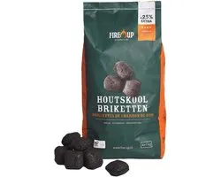 Fire-up houtskool briketten - 1x zak met 5 kilo - BBQ/Barbeque artikelen