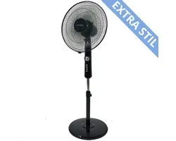 Luvego Statief Ventilator - Zwart - In Hoogte Verstelbaar met Oscillatiefunctie & 3 Snelheden - Stil & Staand