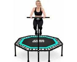 Zero Gravity Fitness-trampoline 135 cm - extra groot springvlak, ideaal voor jumping fitness - stabiele achthoekige indoor-trampoline met handgreep - hoogwaardige bungee-vering - tot 130 kg