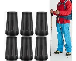 MTTProducts - Nordic Walking rubber buffers - Set van 6 - Duurzaam en schokabsorberend - Geschikt voor alle wandelstokken tot 11 mm - Universele bevest...