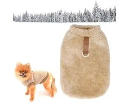 Fleece Sweater Small - Sherpa Fleece Pet Apparel - Dog Cat Winter Jacket avec D Ring - Doux Épais Chaud Pull pour Chiens et Chats