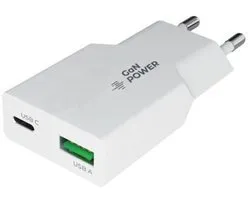 OneOne 30W snellader met 2 poorten. USB C en USB A. Platte GAN Quick Charge lader. PD PPS oplader adapter past op Sony Xperia XZ, XZ Premium, XZ1, XZ1 Compact, XZ2, XZ2 Compact, XZ2 Premium, XZ3, XZs