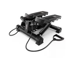VirtuFit ST100 - 2-in-1 Side Stepper - met Computer en Weerstandskabels - Fitness Stepper - Aerobic Stepper - Mini Stepper - Hydraulische Demper - Crossfit