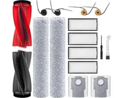 Accessoireset voor Roborock Qrevo Curv 2 Flow robotstofzuiger, reserveonderdelen, 2 hoofdborstel, 4 zijborstels, 4 HEPA-filters, 2 stofzakken, 2 rolborstels, 1 reinigingsborstel, 1