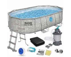 Bestway – 56946 – Steel Pro Max Splashview – Zwembad 488x305 – ovaal