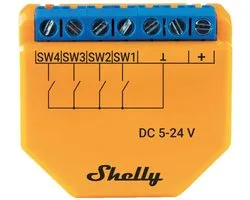 Shelly Plus i4DC Scenariomodule WiFi, Bluetooth