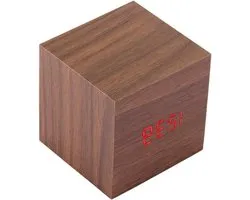 Happy Lemon beautiful and individualized wooden clock desk table LED digital display alarm clock with time, date and temperature display Romantic feelings