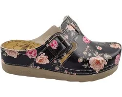 Medische klompen - werkklompen - PU clogs - Black Rose - maat 37