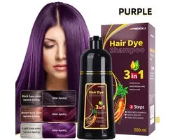 Herbal Ginger 3‑in‑1 Hair Dye Shampoo – 500ml Covers Gray Hair