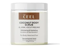 The Ceel Hydraterende, voedende en zuiverende lichaamspeeling met kokosextract - Coconut body scrub - Body peeling scrub voor lichaam, handen en voeten 275 gr
