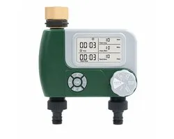 Gloovon® Watertimer Digitale Besproeiingscomputer - 2 Uitgangen - Messing Aansluiting - Met LCD Display - Regenpauze
