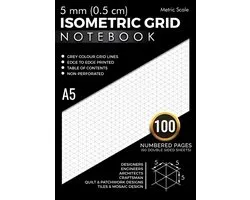 5mm Isometric Graph Paper Notebook A5: 100 Numbered Pages (50 Double Sided Sheets) with Table of Contents - ShopVlot