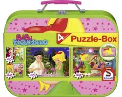 Schmidt - Legpuzzel - Bibi Blocksberg, puzzelbox, 2x60 & 2x 100 stukjes in metalen koffer - Kinderen - vanaf 6 jaar
