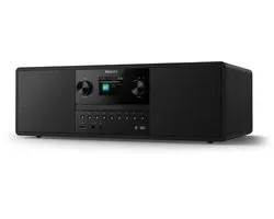 Microsystème PHILIPS TAM6500 Watt, Bluetooth 6.0, Auracast, radio DAB+/FM, CD/USB/entrée audio, haut-parleurs Bassreflex, écran couleur, télécommande, plastique recyclé – Noir