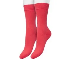 Bonnie Doon Basic Chaussettes Femme Rose taille 36/42 - 2 paires - Chaussettes Basis en coton - Coutures lisses - Col large - Excellent confort de port - Ajustement parfait - Lot de 2 - Multipack - Uni - Rose pop - Pastèque - Pastèque - OL834222.57