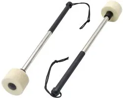 Bass Drum Mallets - Timpani Stokken - Percussie Bespelen - Vilt Hoofd - 37.5 cm - Beige