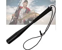 Matraque de pêche Aluminium - Batte de pêche - Accessoire de pêche - Tête amovible - 247 cm - Noir