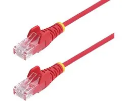StarTech.com 50cm Dunne CAT6 Ethernet Kabel, Rood, Snagless, 100W PoE, UTP, LSZH, 28AWG Pure Koperdraad, Slim RJ45 Netwerk Patchkabel met Trekontlasting, Fluke Getest