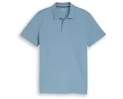 Tom Tailor - Piqué poloshirt met geborduurd logo - Maat S - mountain spring blue