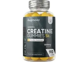 Gummies de Créatine monohydrate WeightWorld - 3 000 mg par portion - Sans sucre et au goût naturel de citron vert - Alternatief aux comprimés, capsules ou poudres de créatine