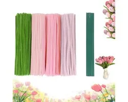 400 stuks Pipe cleaners- Chenille stems - Pluizige knutselstelen - Twister Sticks - pluizige stokjes en bloemendraad - Voor DIY Bloemen en Knutselprojecten - Perfect voor artistieke creaties, handgemaakte cadeaus en decoratieve voorwerpen
