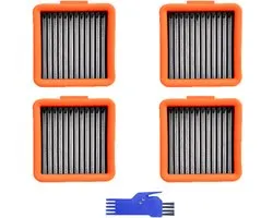 4 STUKS HEPA filter - geschikt voor UWANT D100 - D100 PLUS - D100 PRO - V8 & V10 - D5 - D5 PRO - A60 - A100 - A558 - voor robotstofzuiger - 62*57*29mm - met reinigingsborstel
