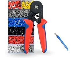 Pince à embouts Maltrex avec 1200 embouts – Pince à sertir professionnelle – Pour fils de 0– Confortable et polyvalente
