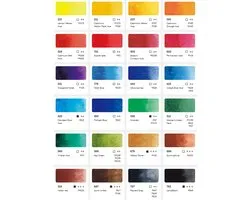 Phoenix - Aquarelverf - Set van 24 halve napjes in metalen doos