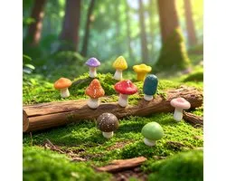 Set de décoration mini-champignons 10 pièces – Champignons miniatures en résine pour paysage de mousse, jardin féerique, pots de succulentes, terrarium, décoration de jardin DIY et accessoires de bonsaï