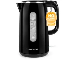 Aigostar Lydian - Bouilloire - Électrique - 1,7 litre - Double paroi - Cool- Indicateur de niveau d'eau - 2200 W - Zwart