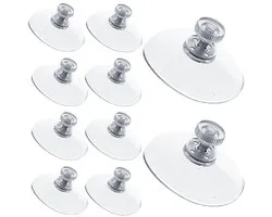 Zuignap met schroefdraad - Transparante Zuignap 50mm - 10 Stuks - M4 x 10 mm