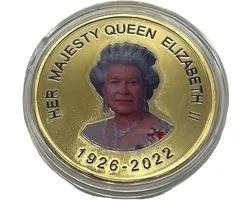 Queen Elizabeth Pièce Goud Royal Fam Pièce Herde Maison Royale Brit Objet de Collection The Queen Coin Cadeau