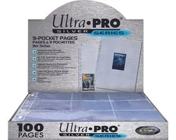 Lot de 100 feuilles classeur pour 9 cartes Ultra Pro silver series format 63.5x88.9mm (Transparent)