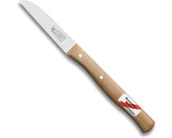 Couteau à pommes de terre Robert Herder Klassiker 7 cm carbone avec manche long en hêtre rouge
