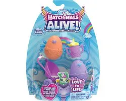 Spinmaster Hatchimals Alive - Ensemble de jeu Hatch N' Stroll avec poussette et 2 figurines dans des œufs à éclosion automatique