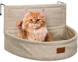 PillowPrim Cat Bed for Heating, Cat Radiator Bed, Cat Warming Lounger with Soft Plush, Cat Hammock for Hanging, Suitable for All Radiators, Stable and Comfortable, Beige