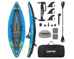 Joorly 1-persoons Opblaasbare Kajak - Kayak - Viskajak - Boot - Opblaas boot - 300 x 92 x 30 cm - Hemelsblauw