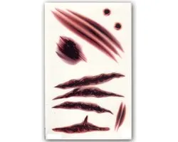 GlittersXL - Temporary Halloween Tattoo #23 open wonden littekens [Make-up schmink Nep Fake tattoo - nep wond tattoos gezicht stickers spin bloed masker - Kostuum decoratie heren dames meisje jongen kind - Water overdraagbare festival sticker henna]