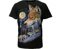 T-shirt Loups Wolf Pack Full Moon - Design original