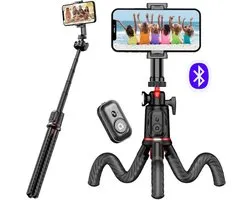 SBG Universele Selfie Stick - Flexibele Octopus Tripod Selfie Stick - Gorilla Pod - Geschikt voor Telefoon, iPhone, Samsung, Camera en meer - Smartphone Standaard - Mini Statief - Bluetooth afstandsbe