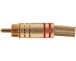 OKS Metalen vergulde rode mannelijke RCA connector