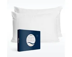 Slowwave NightBreeze kussensloop - Duopack (set van 2) - 100% TENCEL™ lyocell - Zacht en comfortabel - Beschermt de huid - Vochtregulerend - Hypoallergeen en antibacterieel - Kleur: Arctic White - Formaat: 60 x 70cm