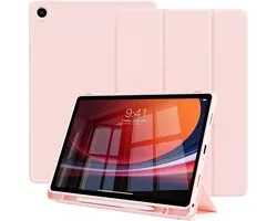 Casemania Housse Adaptée pour Samsung Galaxy Tab A11 (8.7 inch) - Rose - Tri Fold Tablet Case - Smart Cover