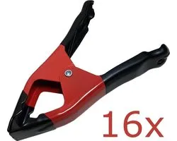 16x Marktklem lijmklem zeilklem klem clam 15,5 cm spanwijdte 6 cm