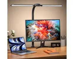 Sounix Bureaulamp Led met Afstandsbediening - 5 Lichtstanden - 5 Helderheidsniveaus - LED Bureaulamp - Leeslamp - Bedlamp - LED Desk Lamp - Zwart