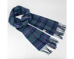 Herensjaal Fell, geruit, 100% wol Navy geruit van Sophos