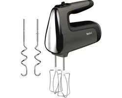 Tefal Powermix Silence HT650E - Handmixer - Variabele Snelheid en Turbofunctie - Met Deeghaken en Gardes - Stille Werking - 600W - Zwart