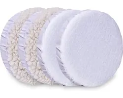 VONROC de polissage / disques de polissage / couches de polissage pour polisseuse - 240 mm –2x tissu éponge –2x synthétique