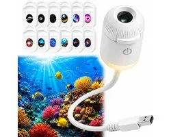 5D HD holografische nachtprojector plug & play, 360° USB Melkweg & maan lamp met 12 films voor slaapkamer en autodak | Energieklasse A+++